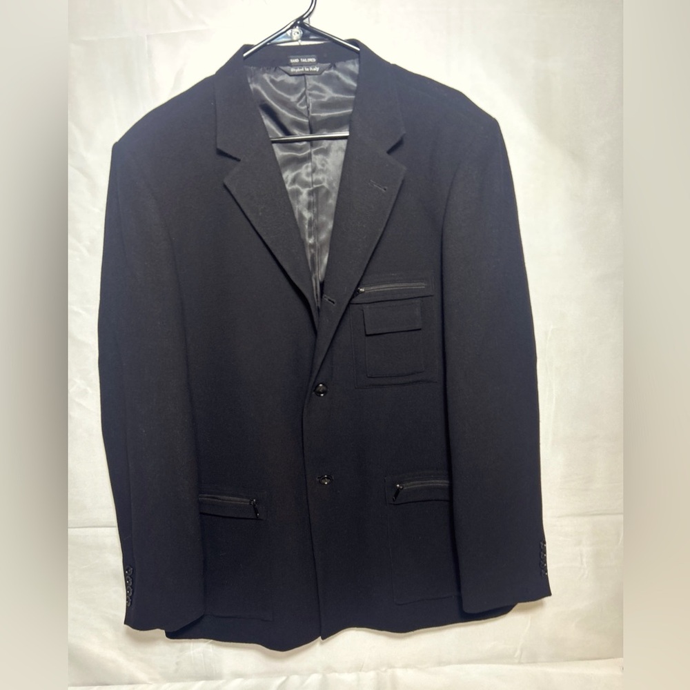 Ross Graison mens vintage luxury jacket sports-coat black size 42R Italy made